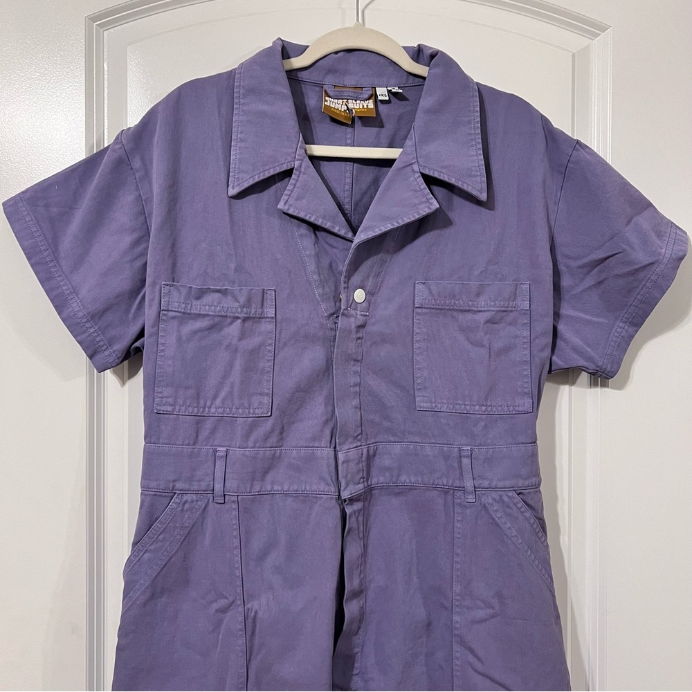 Big Bud Press Short Sleeve Jumpsuit Petite 1X Lavender Color